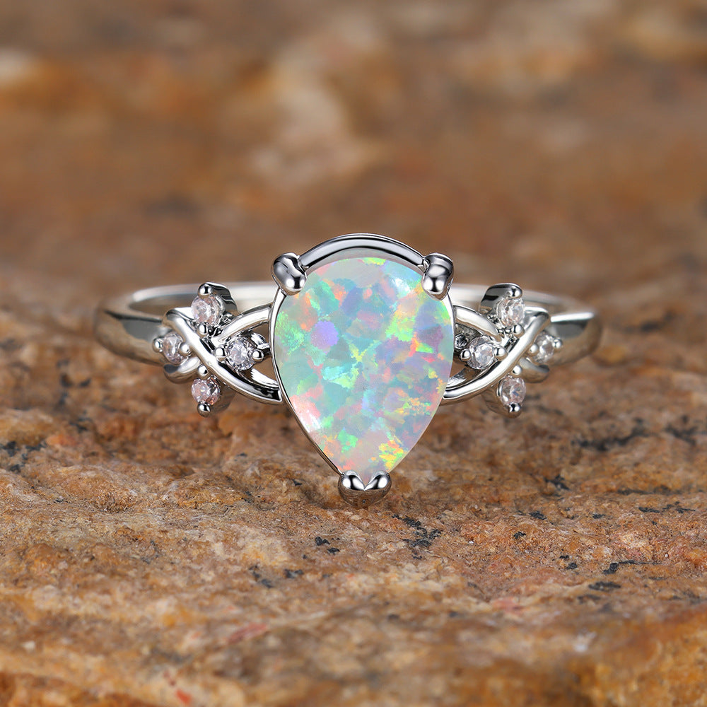 Drop-shaped Inlaid Zircon