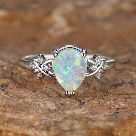 Drop-shaped Inlaid Zircon
